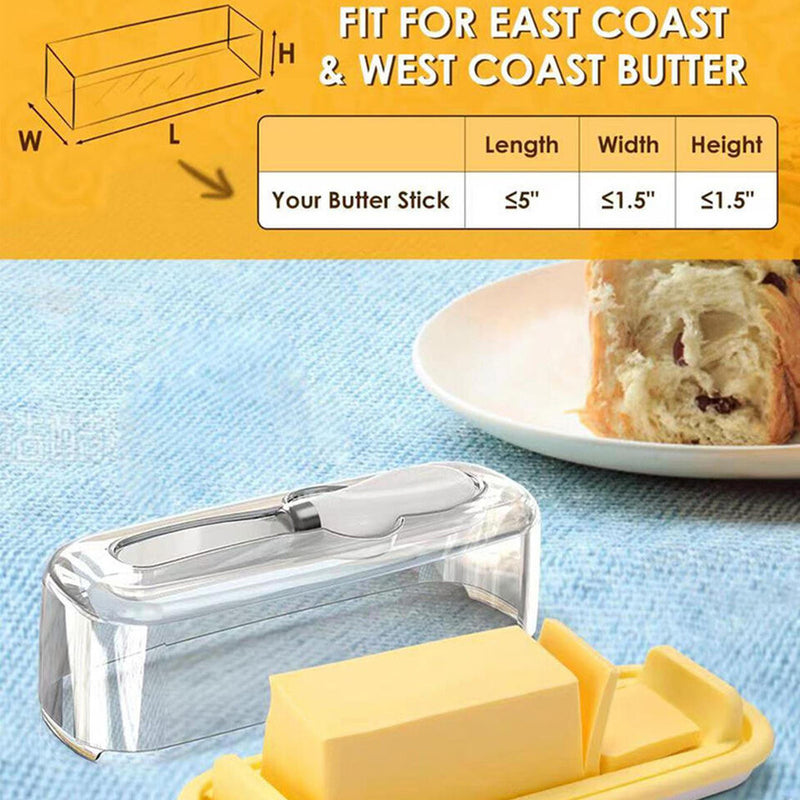 Butter Dish with Cover and Knife Set Cheese Storage Box Butter Holder Plate