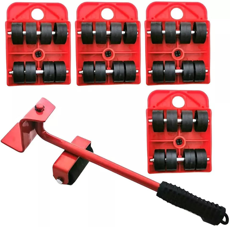 Furniture Lifter Heavy Roller Move Tool Set Crowbar Moving Wheel Mover Slider