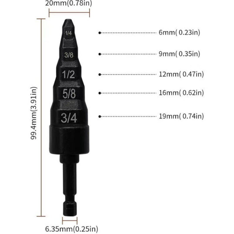 Pipe Bits HVAC Repairing Tools Copper Swage Tool 1/4 3/8 1/2 5/8 3/4 Bits