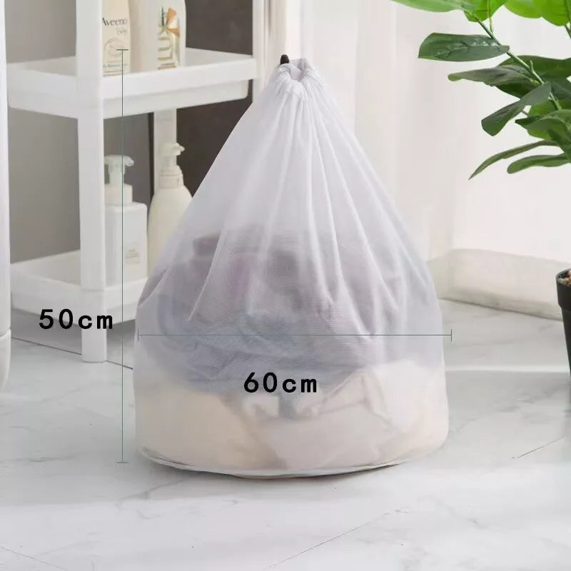 4pcs Set of Laundry Washing Mesh Net Bag Drawstring Delicate Cloth Cleaning Clothes Lingerie