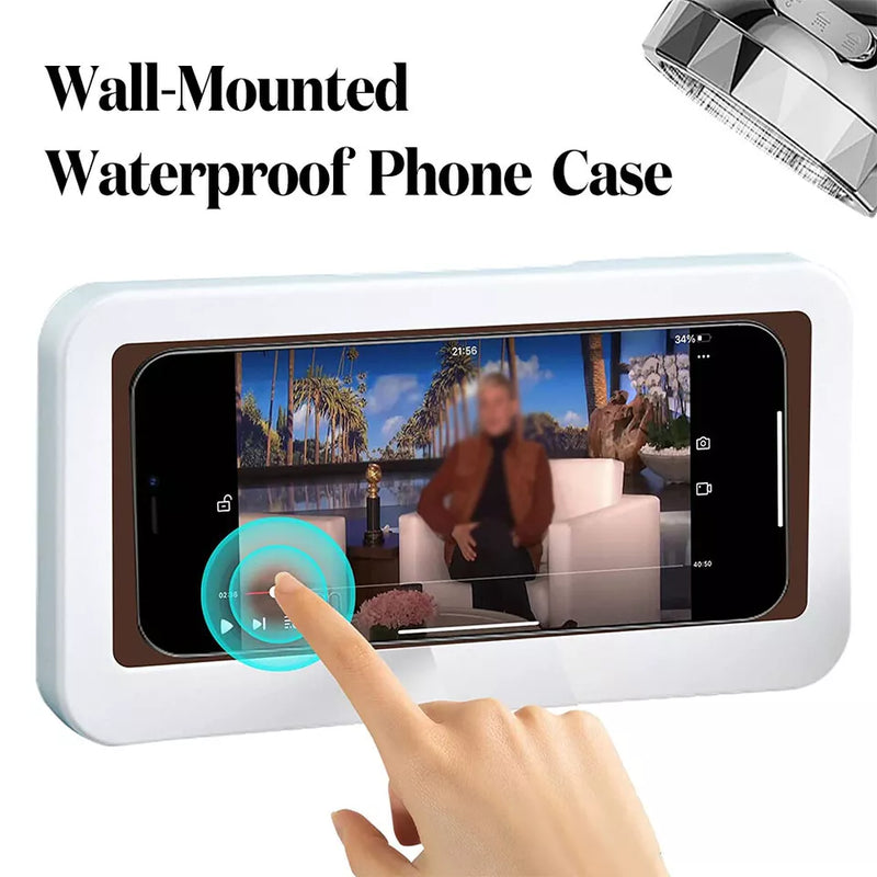 Universal Waterproof Bathroom Shower Phone Case Phone Holder Box Wall Mounted