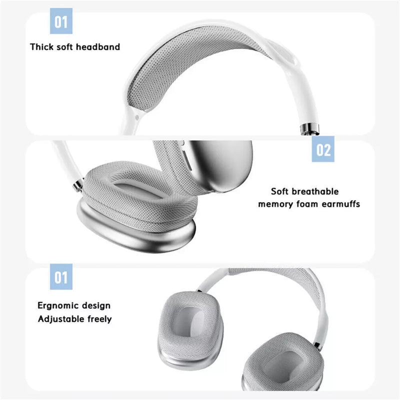 New P9 Pro Max Wireless Bluetooth Headset with Mic TF Card Noise Cancelling