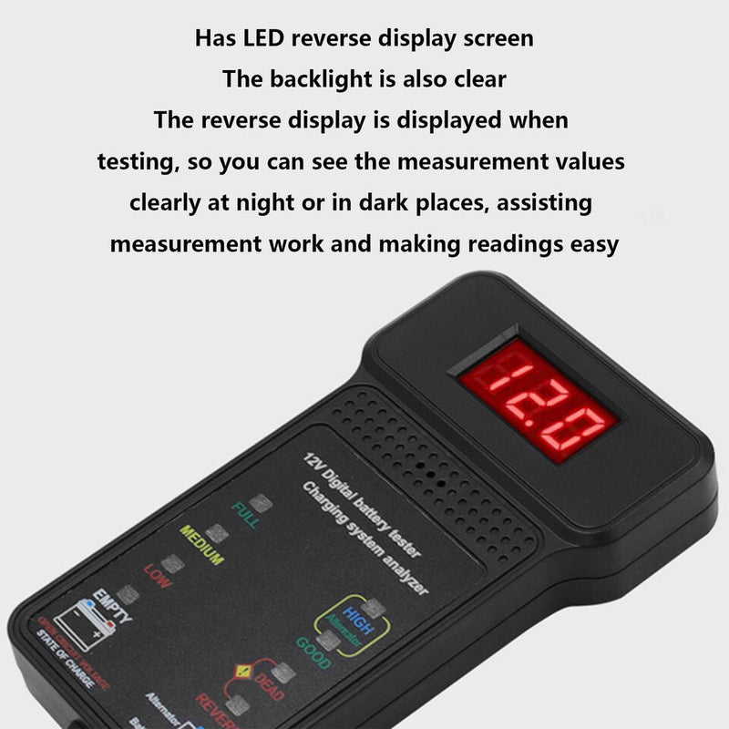 Car Battery Tester 12V LED Digital Display Analyzer Auto Battery Load Tester