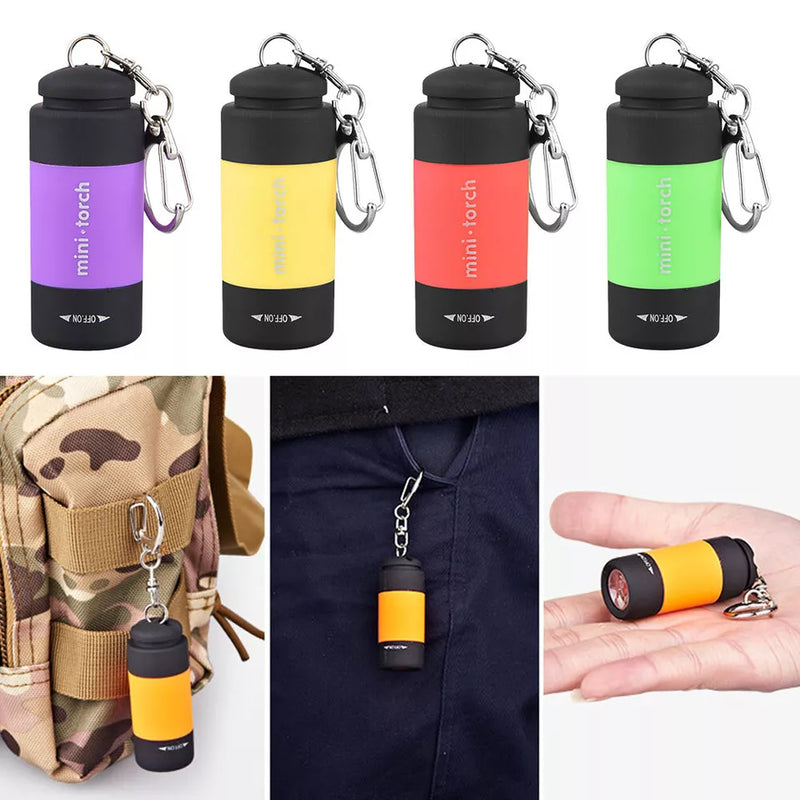 Mini USB Rechargeable LED Torch Lamp Flashlight Keychain Keyring Waterproof