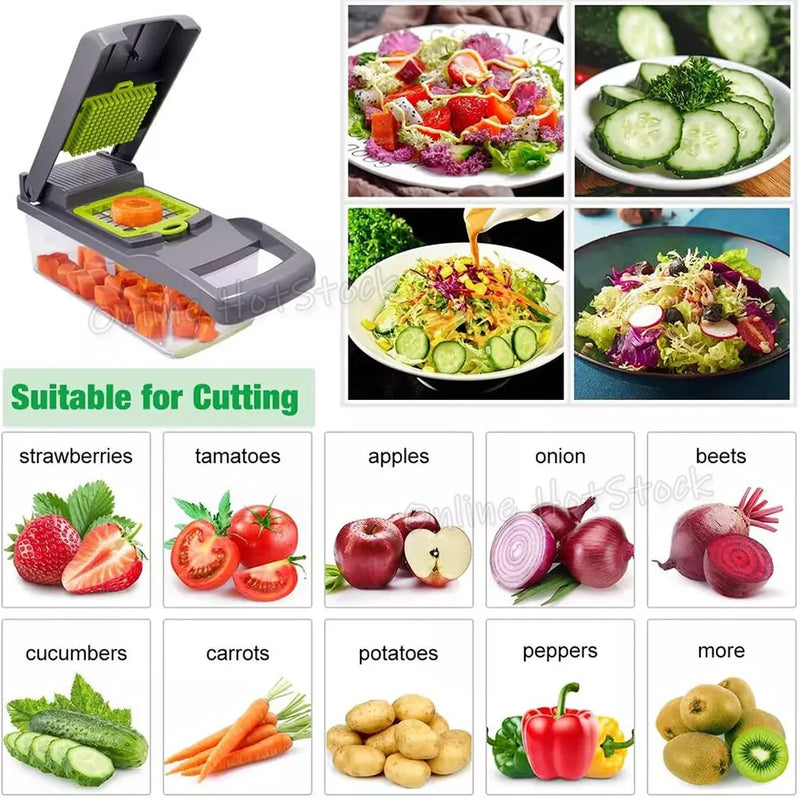 15 in 1 Vegetable Chopper Food Choppers Onion Chopper Veggie Slicer Cutter Dicer Kitchen