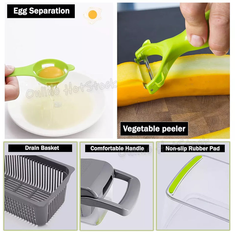 15 in 1 Vegetable Chopper Food Choppers Onion Chopper Veggie Slicer Cutter Dicer Kitchen