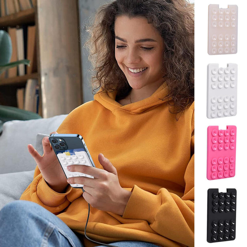 Suction Card Holder for Phone Adhesive Cellphone Card Mount Powerful Adsorption