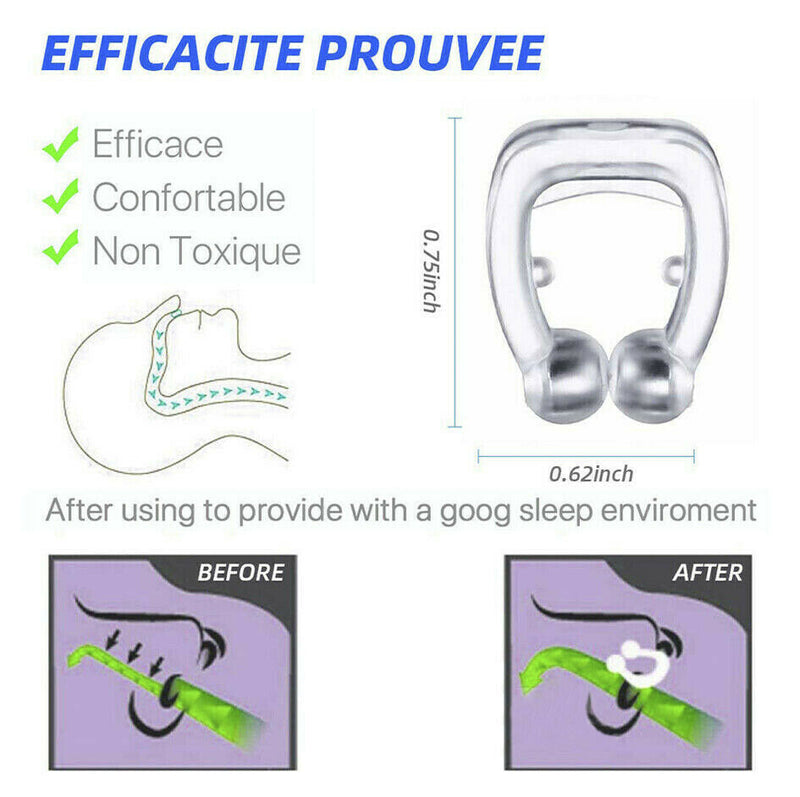 Free Shipping- 4PCS-12PCS Anti Snore Magnetic Silicone Nose Clip Stop with Tray