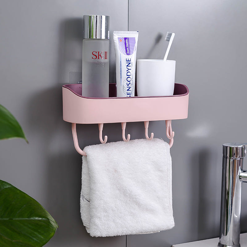 Free shipping- Multifunction Drainage Shelf Bathroom Kitchen Organizer with Hooks