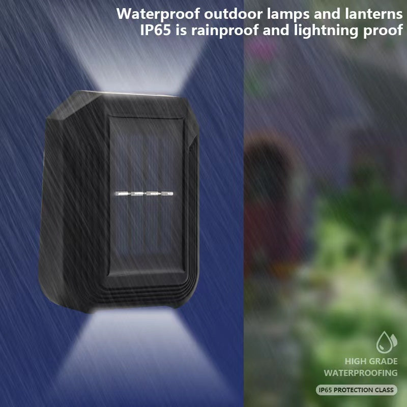 Free shipping- LED Solar Powered Waterproof Wall Light Fence Outdoor Garden
