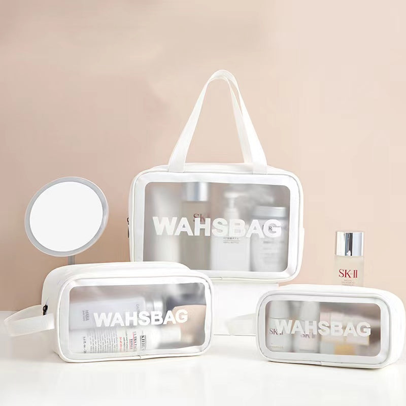 3pcs Portable Toiletry Bags Travel Cosmetic Bag Translucent Waterproof Make Up Bag