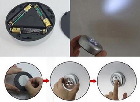 STICK N CLICK Self Adhesive 3 LED Light - Push ON/OFF