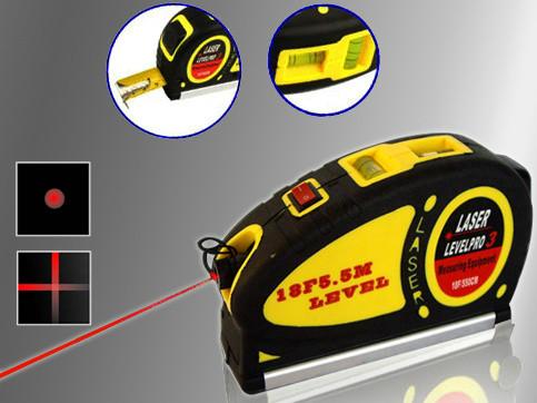 Free shipping- 3-in-1 Laser Level Tape Measure
