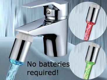 Free shipping- Water Faucet Light with Temperature Sensor (No Batteries Required)