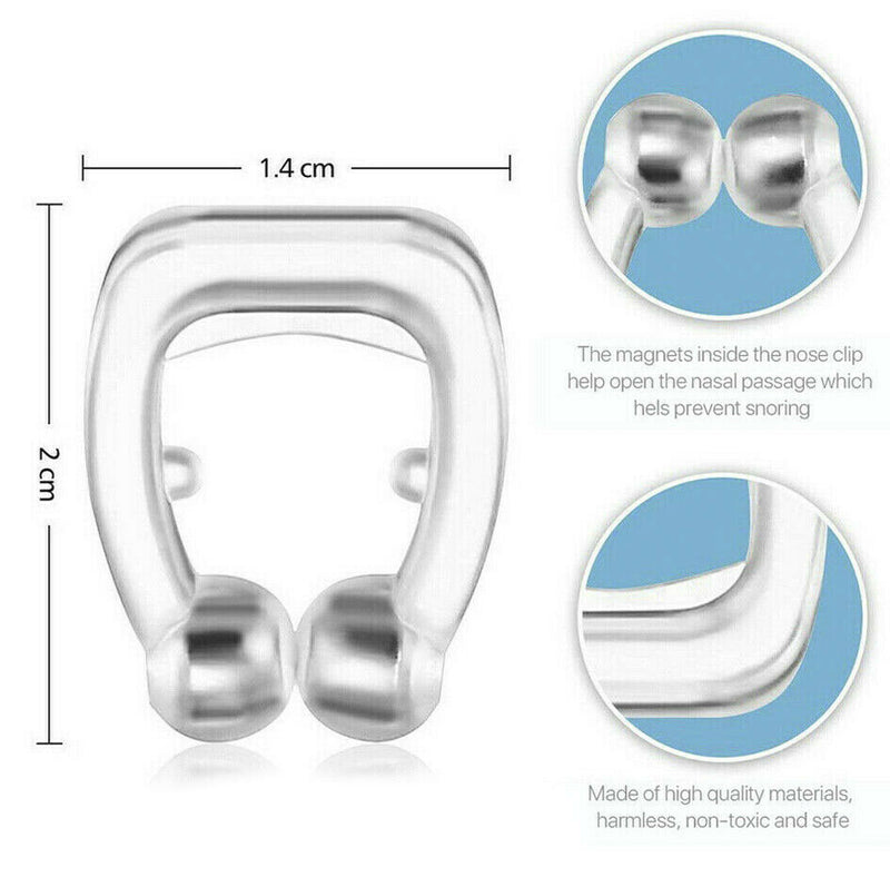 Free Shipping- 4PCS-12PCS Anti Snore Magnetic Silicone Nose Clip Stop with Tray