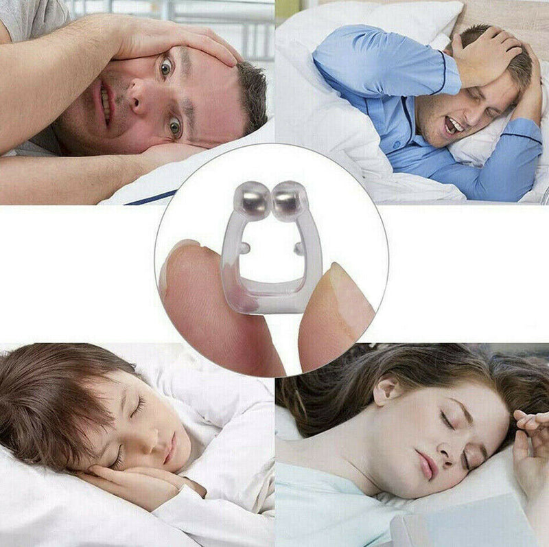 Free Shipping- 4PCS-12PCS Anti Snore Magnetic Silicone Nose Clip Stop with Tray