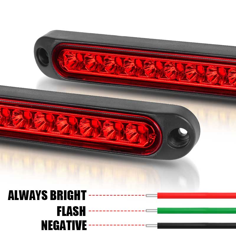 2X 15LED Brake STOP UTE Tail Light Indicator Slim Strip Trailer Truck