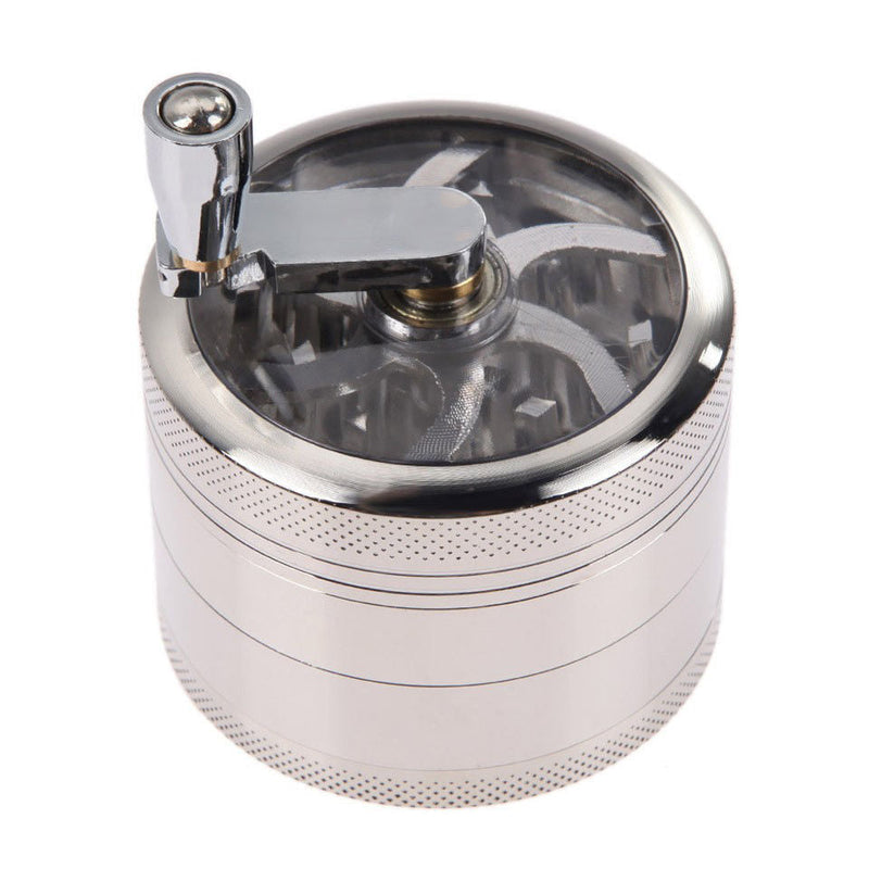 4-Layer Smoke Grinder Aluminum Herb Grinders Hand Crank Herbal Tobacco Grinder