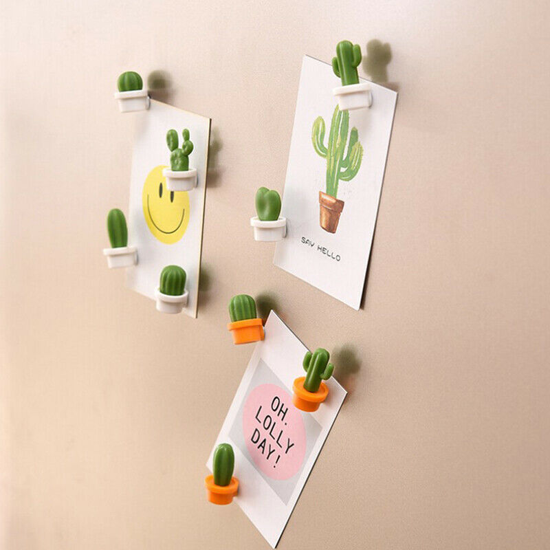 Free shipping- 6pc Cute Cactus Remind Fridge Magnet Refrigerator Sticker Succulent Plant Wall Memo