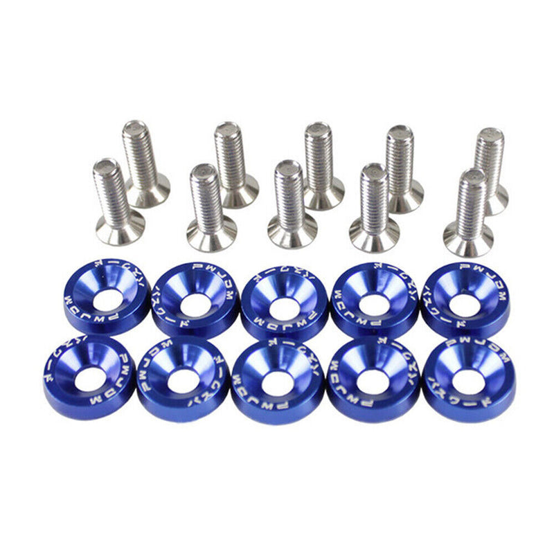 10 PCS M6 JDM Car Modified Hex Plate Bolts Styling Concave Washer Bumper Screws