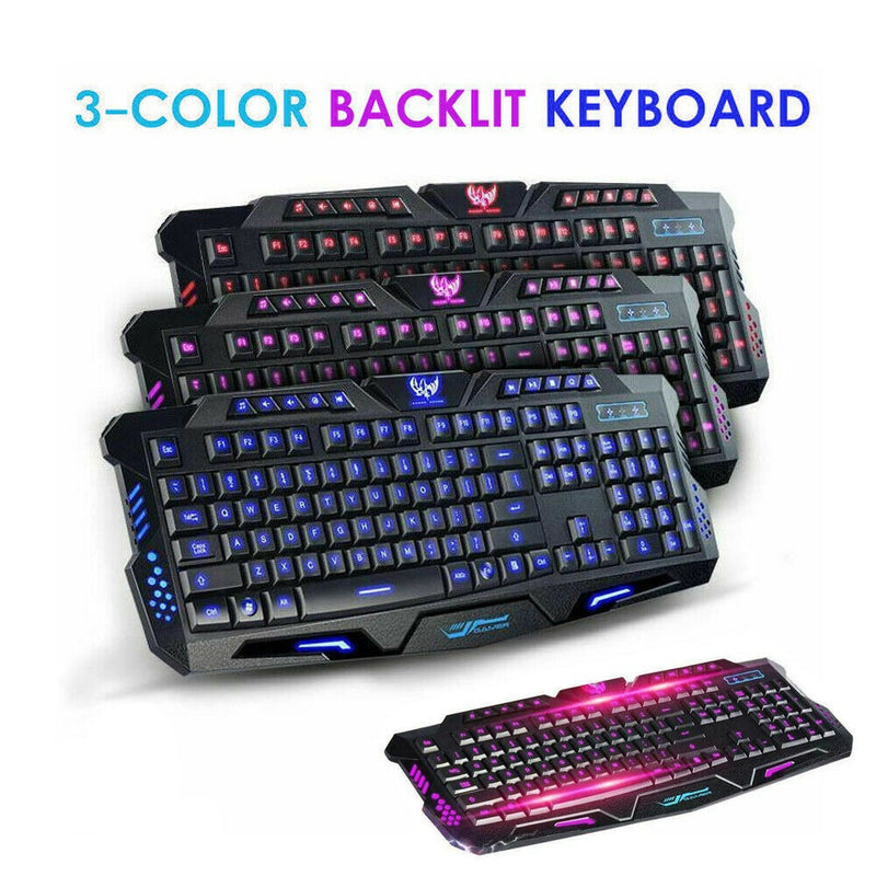 Free shipping-- 3 Color LED Backlight Gaming Keyboard