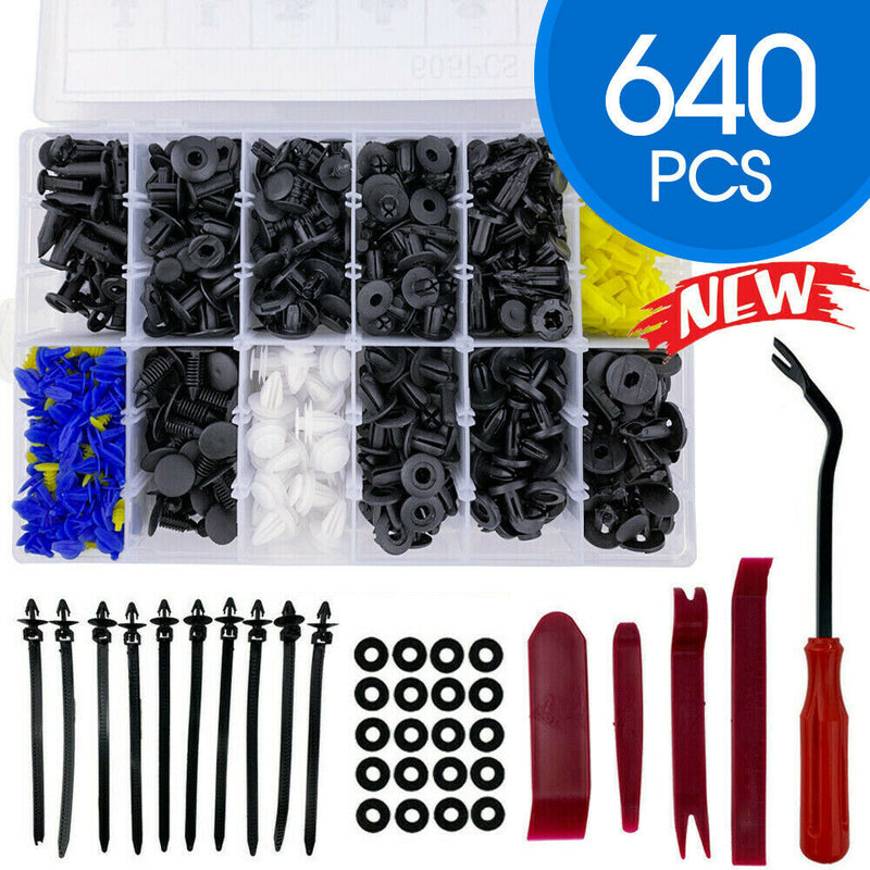 Free shipping- 640PCS Car Trim Clips Kit