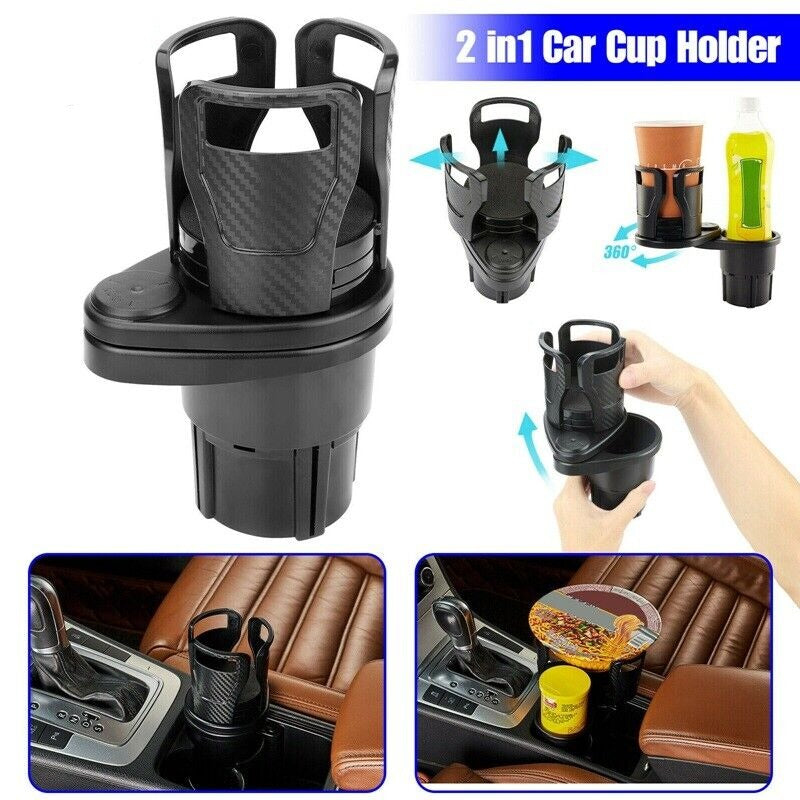 2in1 Multifunction Auto Car Seat Cup Holder Water Bottle Drink Coffee Adjustable