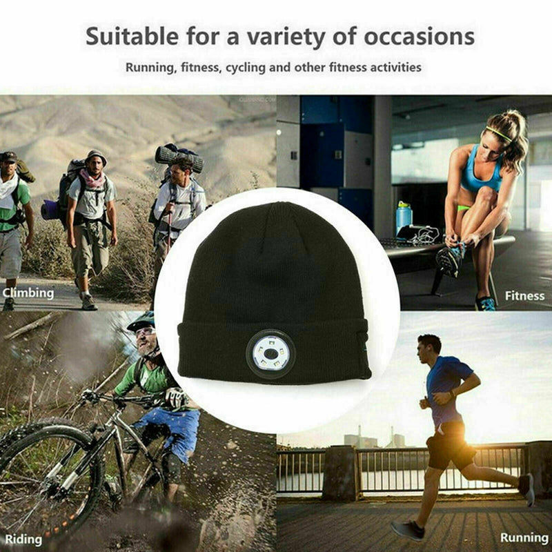 Bluetooth LED Beanie Hat with Music Speakers Light Rechargeable Warm