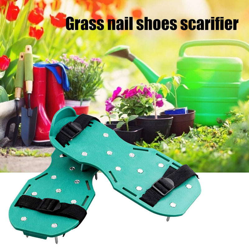 1 Pair Garden Yard Grass Cultivator Scarification Lawn Aerator Sandal Nail Shoes