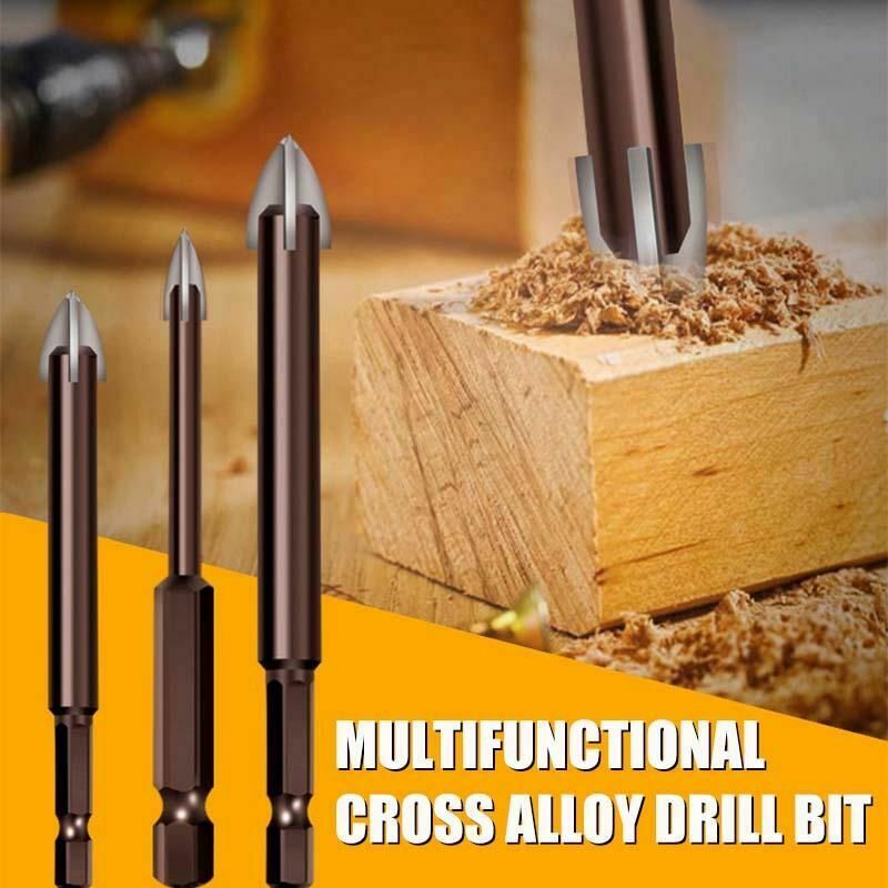 Free shipping- 5Pcs Universal Efficient Drilling Tool Multifunctional Cross Alloy Drill Bit