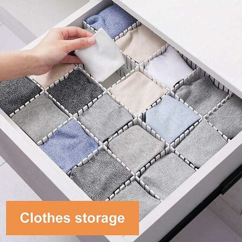 4pcs Adjustable Clapboard Drawer Cabinet Divider Partition DIY Storage Organiser