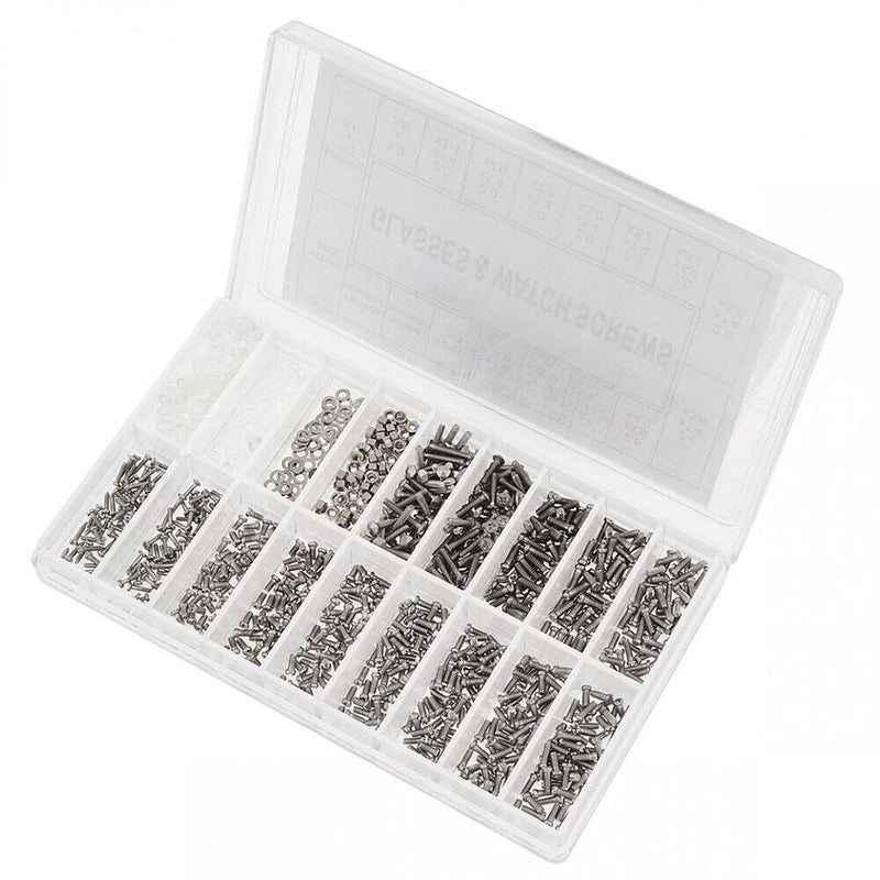 1000pc Mini Micro Eyeglass Glasses Watch Mobile Screwdriver Screw Nut Repair Kit