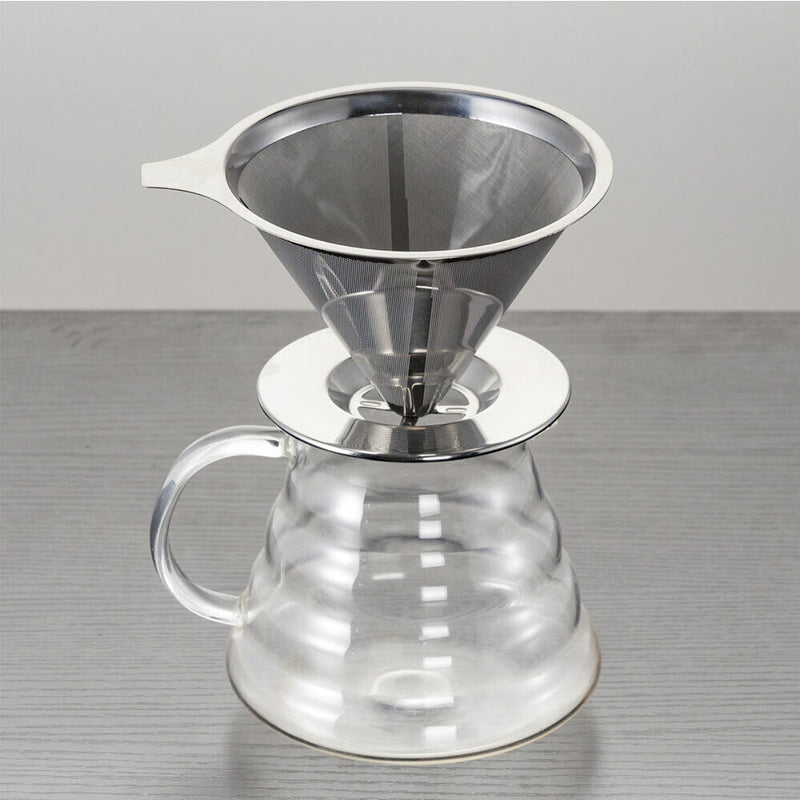 Reusable Coffee Tea Cup Drip Filter Mesh Holder Stainless Steel Pour Over Funnel