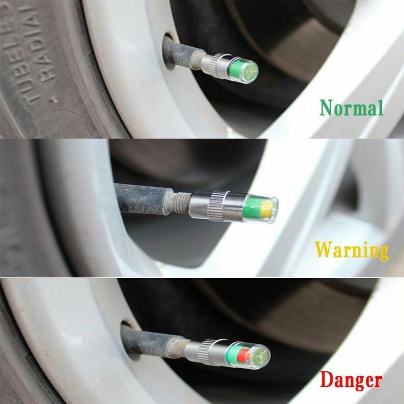 4PCS Car Tyre Stem Valve Caps Anti-theft Cover Wheel Pressure Tire Air Sensor