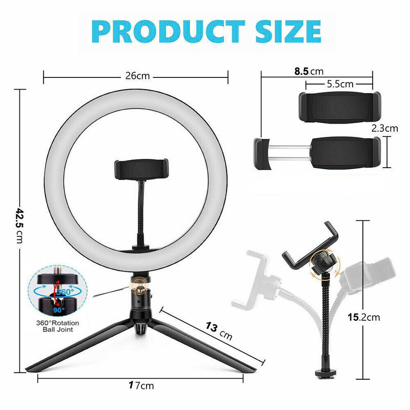 Free shipping-10" Phone Selfie LED Ring Light with Stand