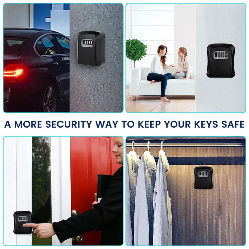 4 Digit Combination Lock Wall Mounted Key Safe Storage Box Security Home