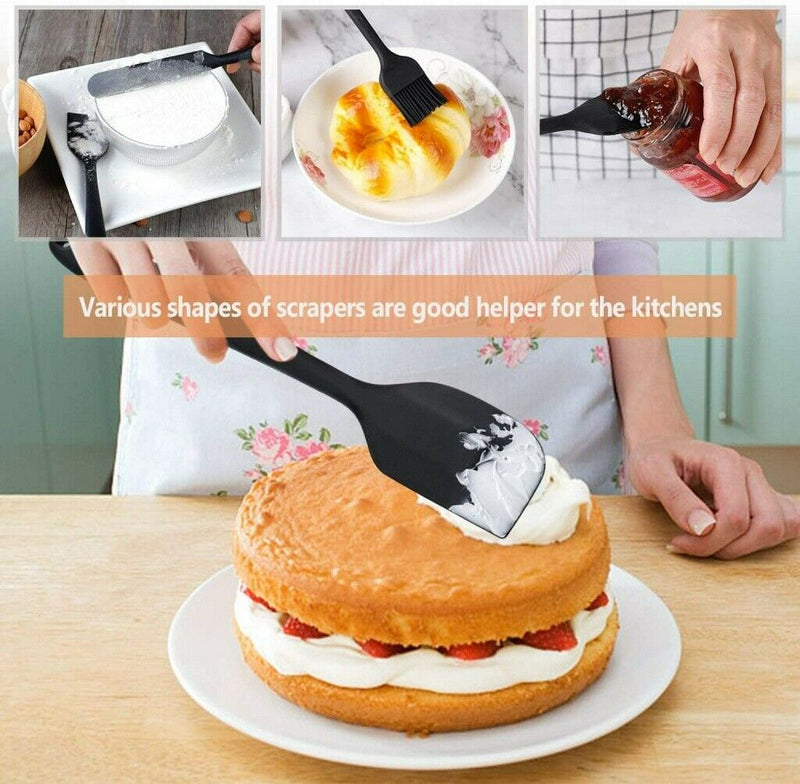 Free shipping-6pcs Silicone Spoon Utensil Spatula Set