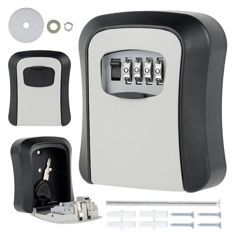 4 Digit Combination Lock Wall Mounted Key Safe Storage Box Security Home