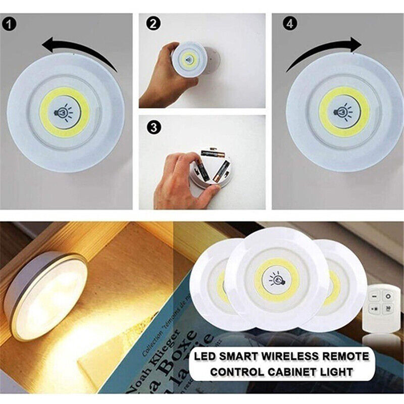 3X Wireless LED Light with Remote Control Timing Closet Under Cabinet Lights