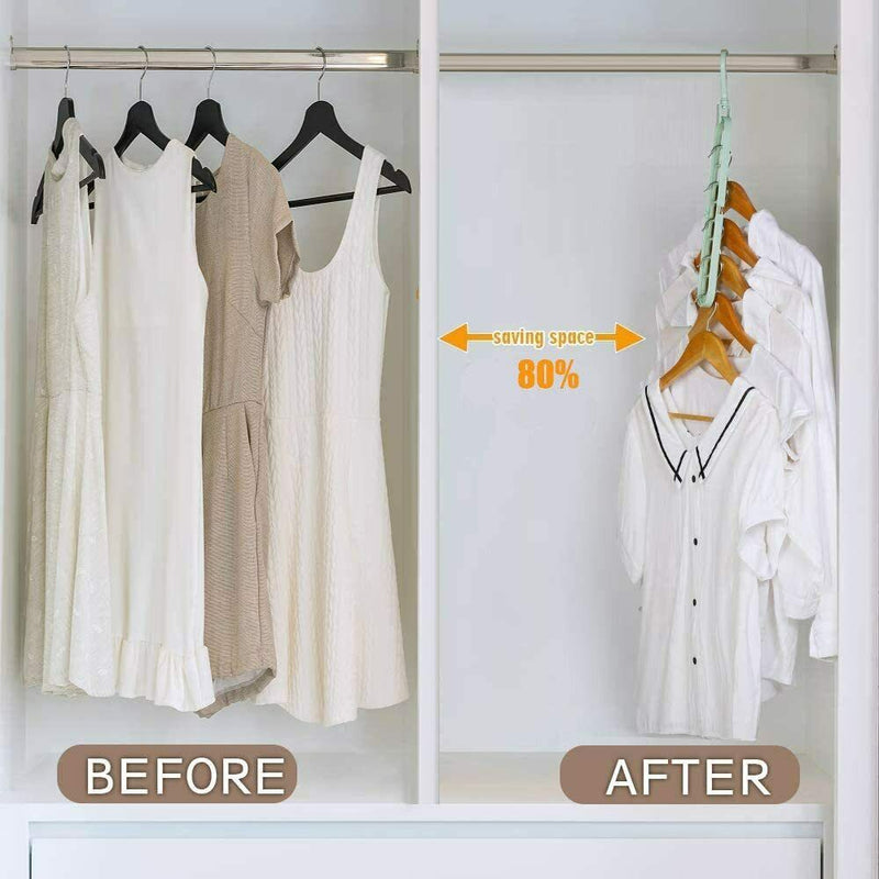 Free shipping- 3PC/6PC/9PC Multipurpose Clothes Hanger Space Saving Folding Hook Wardrobe Rack Coat Pants