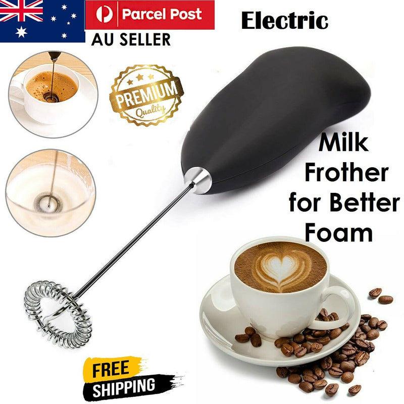 Free shipping- Electric Handheld Milk Frother Coffee Foam Maker Battery Powered Stainless Steel