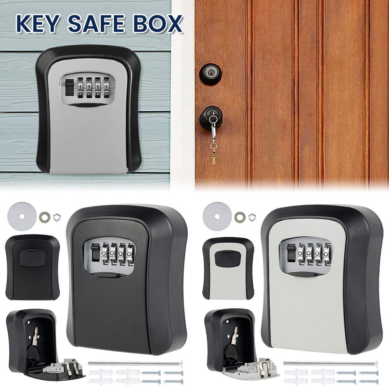 4 Digit Combination Lock Wall Mounted Key Safe Storage Box Security Home