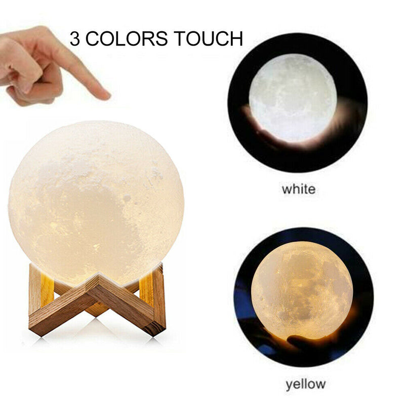 Free shipping- 3D Dimmable Moon Touch Sensor Lamp