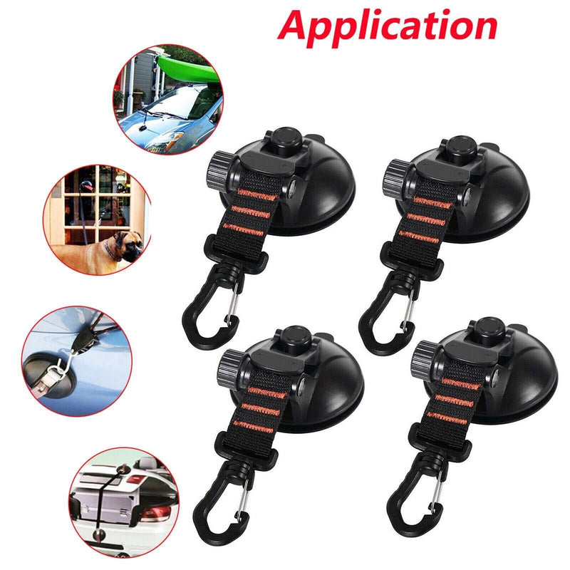 2pcs Heavy Duty Suction Cup Anchor with Securing Hook Tie Down for Car Camping Tarp