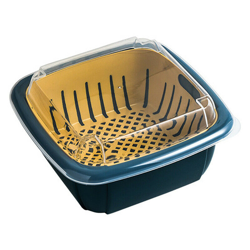 Multifunction Double-layer Drain Basket With Lid Container