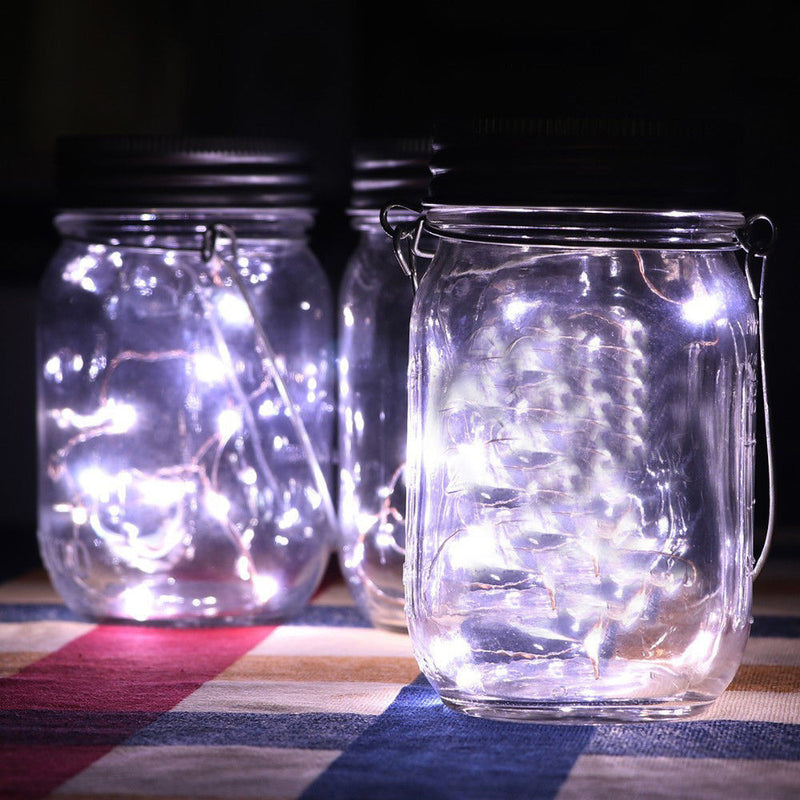 Fairy Light Solar String for Mason Jar Insert Color Changing Garden (Mason Jar Included)