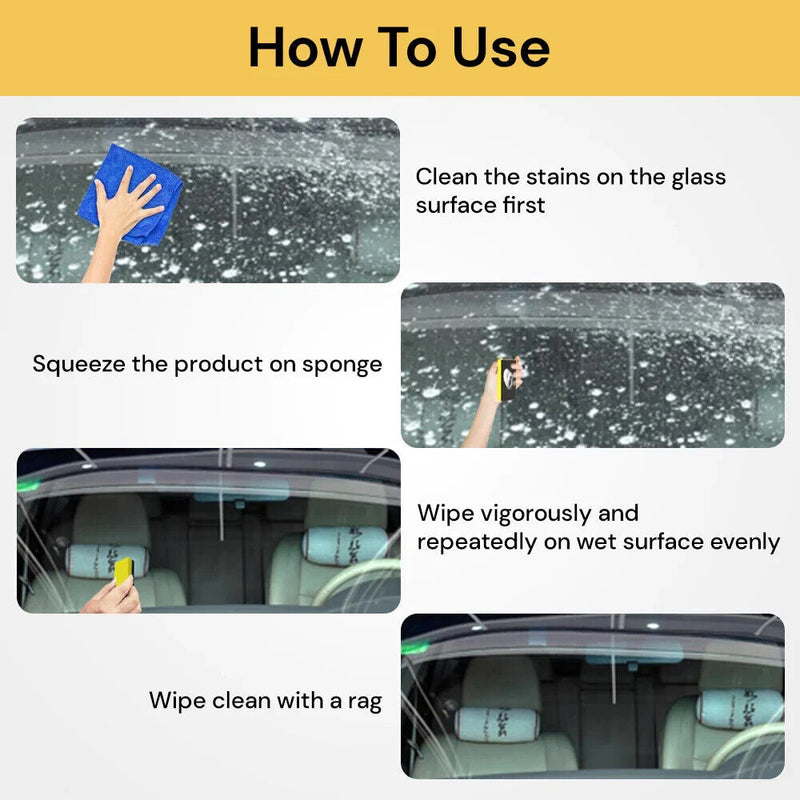 Car Glass Clean Polishing Spray Hard Spot Remover Windshields Deep Cleaning