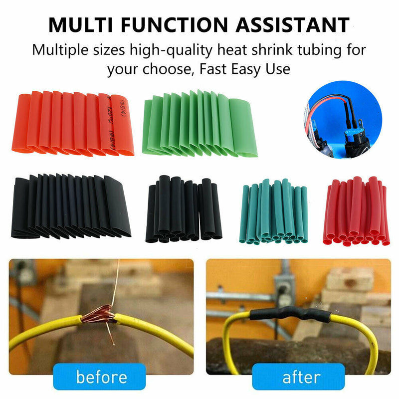 Free shipping- 530Pc Car Electrical Assorted Heat Shrink Kit Cable Wire Wrap Tubing Tube Sleeve