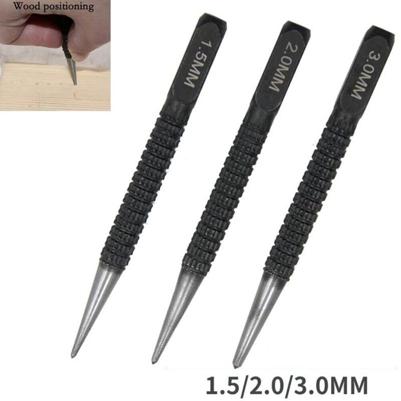 3pcs Marking Center Punch 1.5/2/3mm Adjustable Drilling Hand Tools Non-Slip