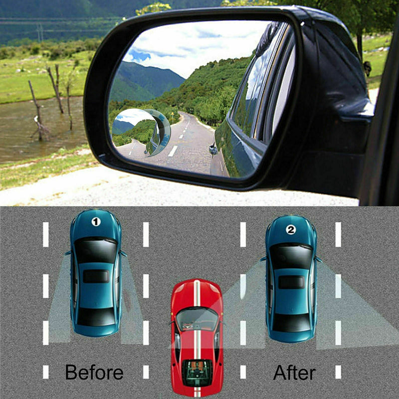 2x 360° Wide Angle Adjustable Pieces Vehicle Blind Spot Mirrors